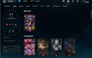 Conta ouro 4 com 100 Champs e 61 Skins