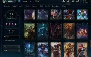 Conta platina 2 solo duo e flex com 73 skins e 80 champs