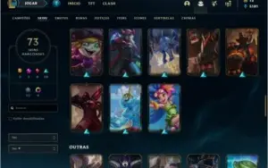 Conta platina 2 solo duo e flex com 73 skins e 80 champs