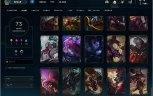 Conta platina 2 solo duo e flex com 73 skins e 80 champs