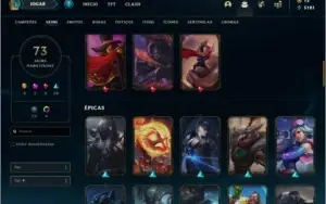 Conta platina 2 solo duo e flex com 73 skins e 80 champs