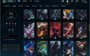 Conta platina 2 solo duo e flex com 73 skins e 80 champs