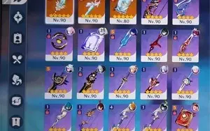 Genshin ar57 com 15personagem 5* e 3armas 5*
