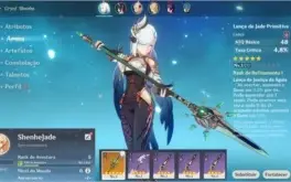 Conta Genshin Impact AR 5 com Shenhe e Lança de Jade