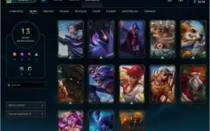 Conta com 125 pontos de prestígio + 11 Skins + Email
