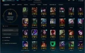 Conta com 125 pontos de prestígio + 11 Skins + Email