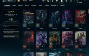 Ferro 1 com 120 Champs e 121 Skins + 2 Prestigios da Lux