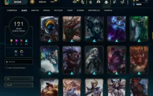 Ferro 1 com 120 Champs e 121 Skins + 2 Prestigios da Lux