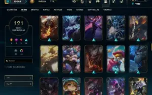 Ferro 1 com 120 Champs e 121 Skins + 2 Prestigios da Lux