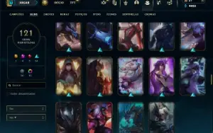 Ferro 1 com 120 Champs e 121 Skins + 2 Prestigios da Lux