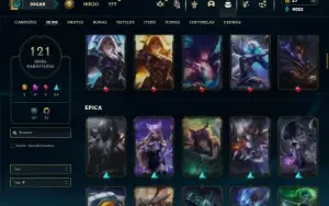 Ferro 1 com 120 Champs e 121 Skins + 2 Prestigios da Lux