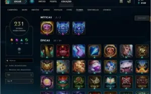 Conta lol ex Mestre com 280+ skins
