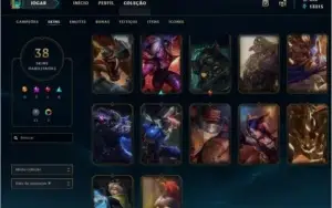 Conta Platina nas 2 filas, 105 champs, 112 ícones +