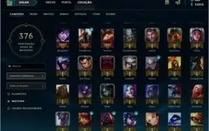 Conta Platina nas 2 filas, 105 champs, 112 ícones +