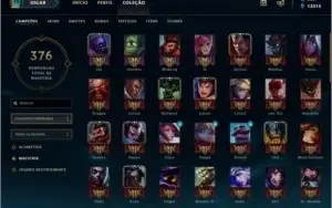 Conta Platina nas 2 filas, 105 champs, 112 ícones +
