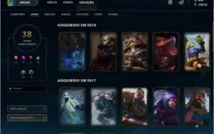 Conta Platina nas 2 filas, 105 champs, 112 ícones +