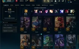 Unranked com 40 Champs e 6 Skins