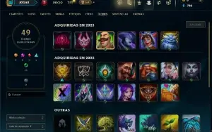 Unranked com 40 Champs e 6 Skins