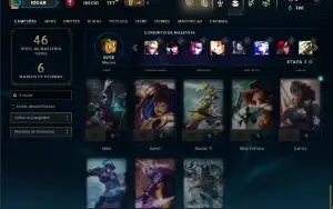 Unranked com 40 Champs e 6 Skins