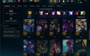 Unranked com 40 Champs e 6 Skins