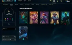 Conta ouro 4 com 32 Champs e 6 Skins + 2 Fragmentos