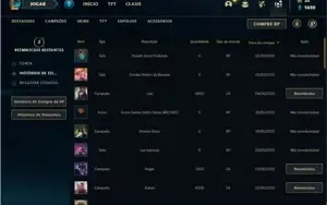 Conta ouro 4 com 32 Champs e 6 Skins + 2 Fragmentos