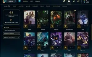 Conta ouro 4 com 32 Champs e 6 Skins + 2 Fragmentos