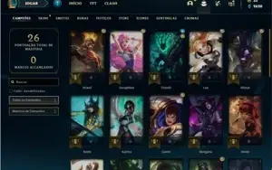 Conta ouro 4 com 32 Champs e 6 Skins + 2 Fragmentos