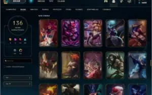 Conta league of Legends lvl 179 mt skin