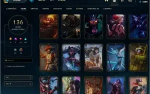 Conta league of Legends lvl 179 mt skin