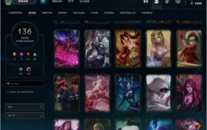Conta league of Legends lvl 179 mt skin