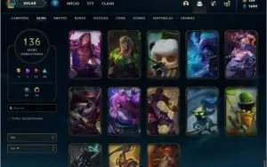 Conta league of Legends lvl 179 mt skin