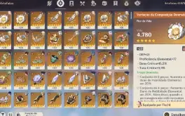 Conta EndGame Genshin com 53 T5 (Armas,Constelaçoes e chars)
