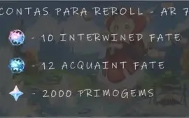 Genshin Impact - Conta AR 7 para Reroll