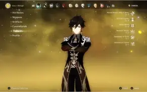 Conta Genshin Impact AR53+ Venti + Zhongli + Albedo + outros