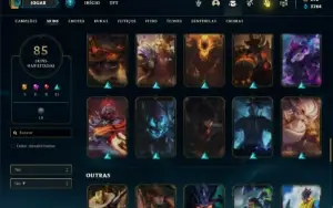 Conta Unranked com 100 Champs e 85 Skins + 900 RP
