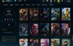Conta Unranked com 100 Champs e 85 Skins + 900 RP