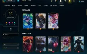 Conta Unranked com 100 Champs e 85 Skins + 900 RP