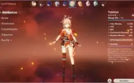 Conta AR 52 com Hu Tao, Ayaka, Raiden Shogun, Yoimiya e Qiqi