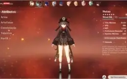 Conta AR 52 com Hu Tao, Ayaka, Raiden Shogun, Yoimiya e Qiqi