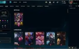 Conta Lol prata 3, 113 skins, quase todos os campeões.