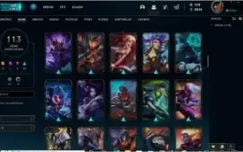 Conta Lol prata 3, 113 skins, quase todos os campeões.