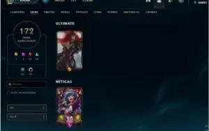 CONTA LEAGUE OF LEGENDS PLAT 2  TODOS OS CHAMPS 172 SKINS