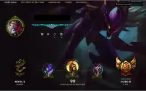 Conta League of legends Ouro 2, borda platina