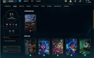 Conta Platina 3 com 43 Champs e 21 Skins + 1 Fragmento