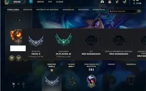 Conta Platina 3 com 43 Champs e 21 Skins + 1 Fragmento