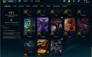 Conta Platina 3 com 43 Champs e 21 Skins + 1 Fragmento