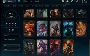 Conta Platina 3 com 43 Champs e 21 Skins + 1 Fragmento