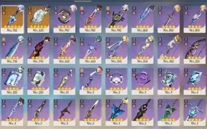 AR55 HUTAO, AYATO + FUTSU, ITTO, KOKOMI, JEAN C1, QIQI, MONA