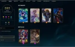 Conta c/ zoe prestigio, 4 skins ultimate, 282 skins+